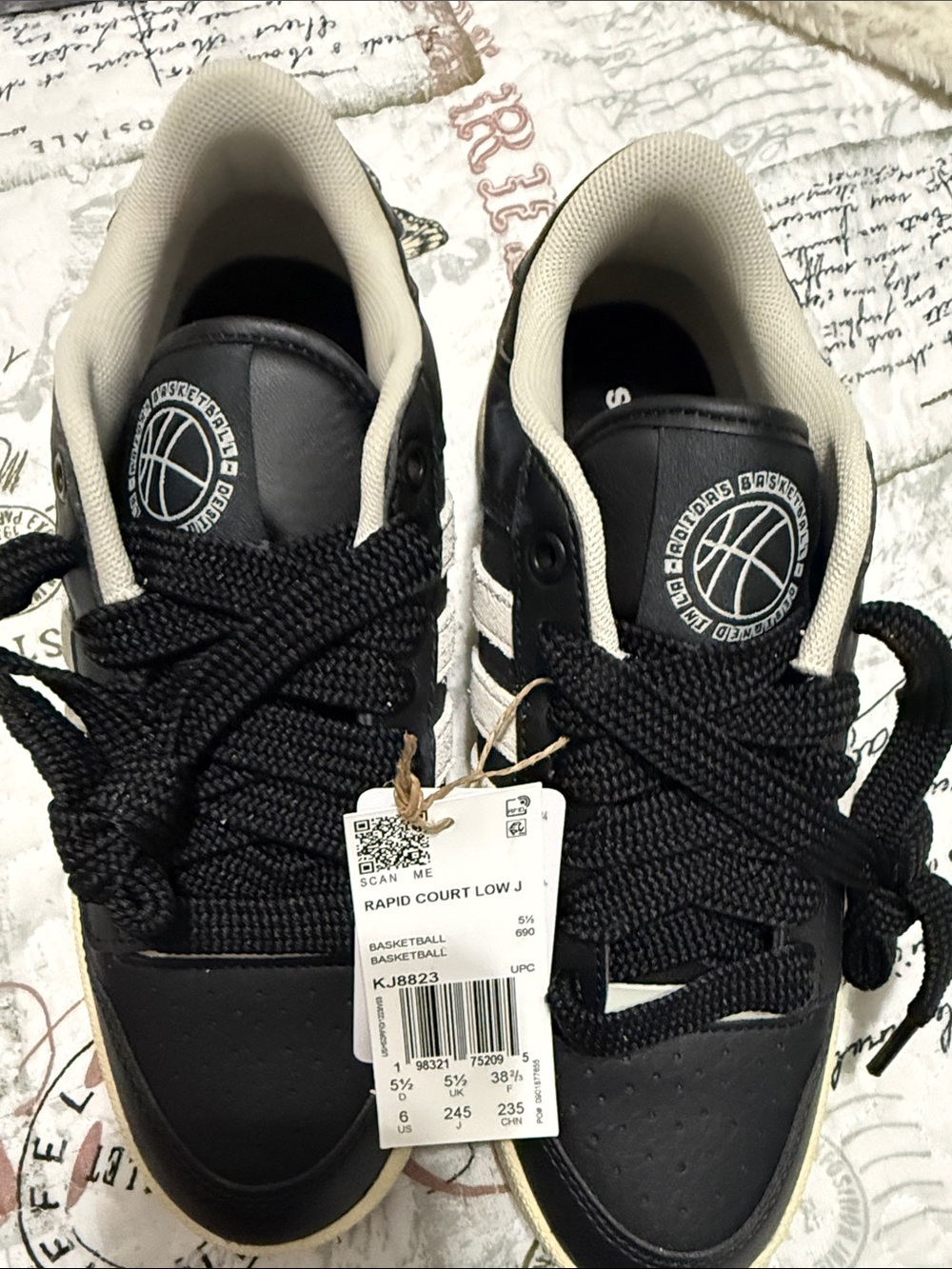 adidas Rapid Court Low Black and White Basketball Shoes